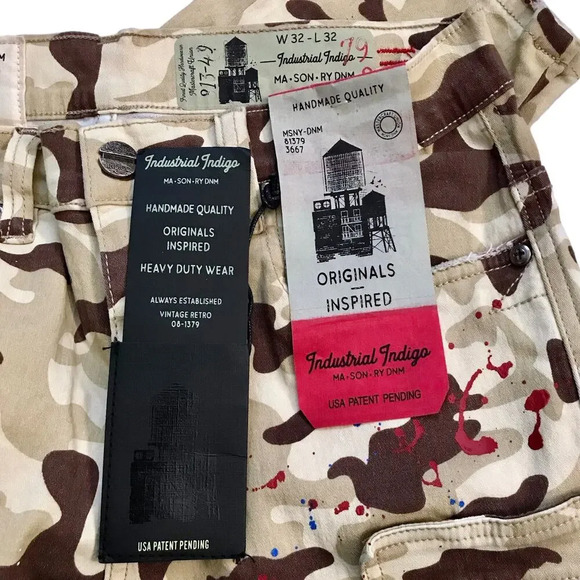 Industrial Indigo NWT Camouflage Cargo Skinny Jeans Men 32 x 32 - Picture 11 of 13